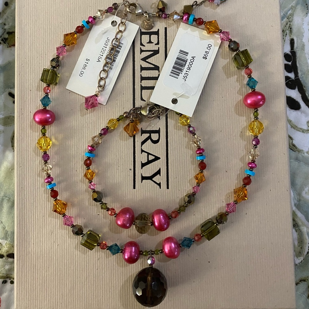Emily ray necklace, earring, and bracelet set